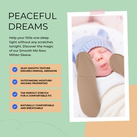 Smooth Me Now Eczema Scratch Sleeves and Mittens for Babies and Toddlers | Eczema Sleeves with Soft Mitts to Stop Scratching (Tan, 18M)