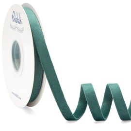 Ribbli Dusty Green Velvet Ribbon Double Faced 3/8 Inch 10-Yard Spool Green Ribbon Use for Christmas Tree Ornaments Gift Wrapping Wreath Decoration Wedding Boutonnieres
