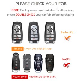 OFFCURVE Key Fob Cover for Ford, Premium TPU Key Case Full Protector Compatible with Ford Fusion Explorer Escape F150 F250 F350 F450 F550 Expedition 5 Buttons Smart Key, White