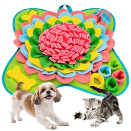 UETZLTB Snuffle Mat for Dogs, Interactive Dog Enrichment Puzzle Toys to Keep Busy, Cognitive Puppy Sniff Mat for Slow Feeding, Foraging Skill & Mental Stimulation for Small Medium Dogs Cats, 19"*19"