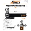 DEEAGLE 3 Ball Hitch with Hook, Tri Ball Hitch, 1-7/8",