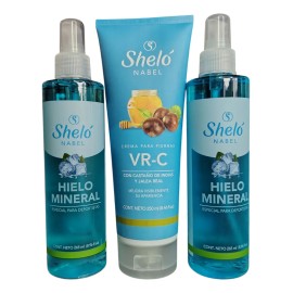 Kit Hielo Mineral Crema Vrc Shelo Nabel Regalo Aloe Vera Menta