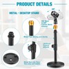 Hoteam 2 Pcs Desktop Microphone Stand Adjustable Table Mic Stand