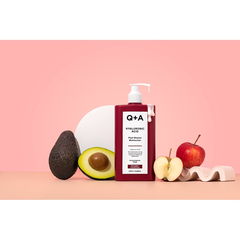 Q+A Hyaluronic acid moisturiser after showering, developed for use on