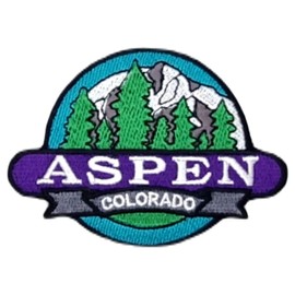Aspen Colorado Patch (3.5 Inch) Embroidered Iron/Sew-on Badge Travel Souvenir Rocky Mountains Ski Emblem DIY Backpack, Jacket, Gift Patches