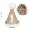 Auswalar 1PCS 1st Birthday Hat,First Birthday Hat Khaki Handmade Linen