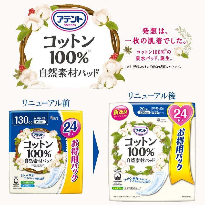 Attent Cotton 100% Natural Material Pad, Safe for Many Times