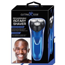 Cutting Edge Rotary Shaver, Rechargeable Electric Rotary Shaver with Stainless Steel Blades, Wireless Cordless Electric Razor, Close Shave, Full 2 Hour Charge Provides 1 Hour Run-Time, Electric Razor