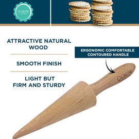 O'Creme Pizzelle Roller/Krumkake Cone/Ice Cream Cone Mold, 9.25 Inches Strong and Smooth - Beechwood