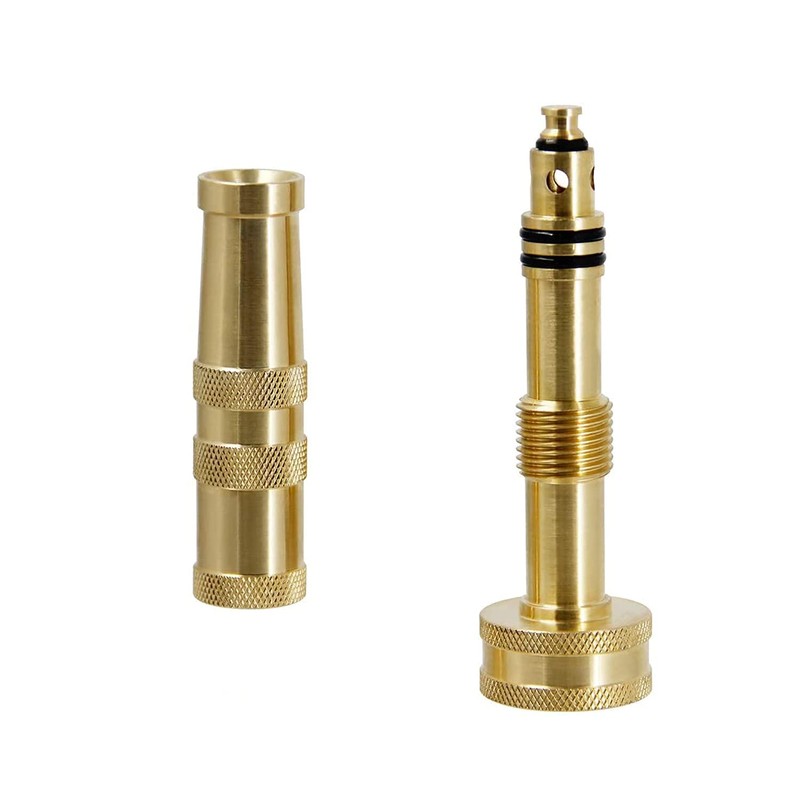 Solid Brass Adjustable Torsion Hose Nozzle 4" Heavy Duty Brass