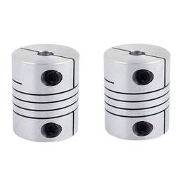 Xnrtop 5mm to 10mm Shaft Coupling 30mm Length 25mm Diameter Stepper Motor Coupler Aluminum Alloy Joint Connector for 3D Printer CNC Machine DIY Encoder 2pcs