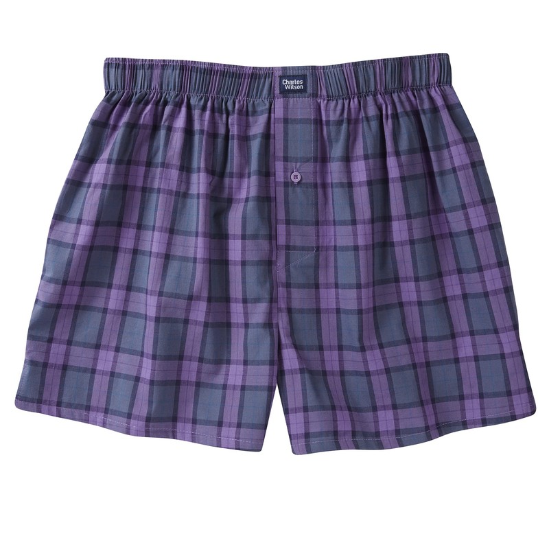 Charles Wilson 6 Pack Woven Boxer Shorts (S, Tartan Check