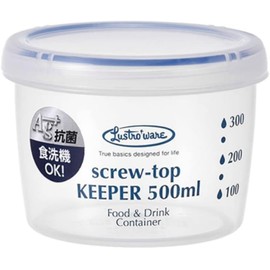 Iwasaki Industries B-2271KN Antibacterial Food Storage Container, Quick Open/Close, Screw Top Keeper, 500 Shallow Type, Antibacterial