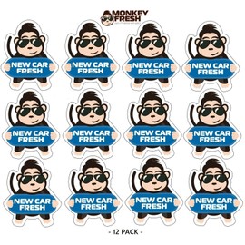 MONKEY FRESH 12pc  Monkey Fresh Hanging Car Air Freshener  NEW CAR Scent