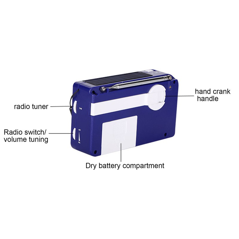 Hand Crank Solar Radio Multifunctional Emergency Radio With LED Flashlight