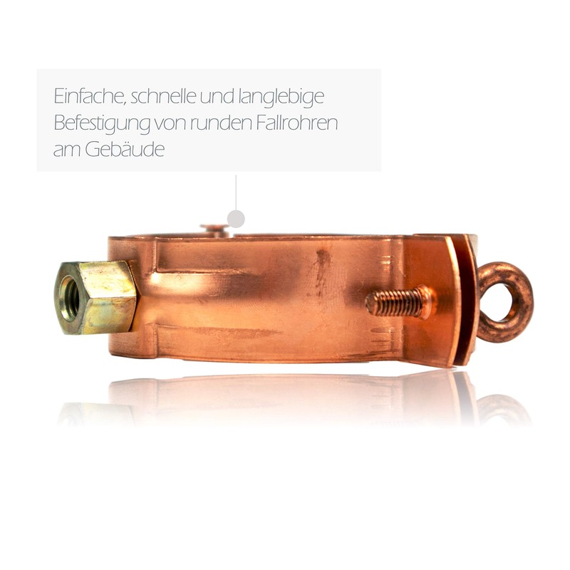 Downpipe Clamp Copper 87 mm with M8/M10 Thread Connection -