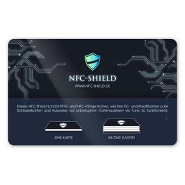 4 x NFC Shield Card - RFID & NFC Protection / Blocker - Made in Germany - Protects the Entire Wallet & Card Case with Your EC and Credit Cards - No More RFID Protective Cases Necessary, rfid wallet