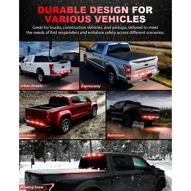 LUMENIX 49" Inch Strobe Light Strips, Back Window | Tailgate