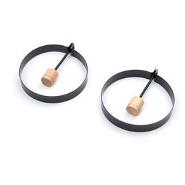 Fox Run 5206 Non-Stick Egg Ring with Folding Handle, Set of 2