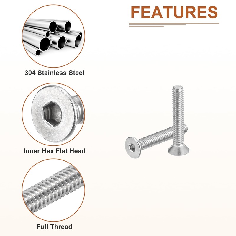 DTGN #10-32 x 1/2" Flat Head Socket Cap Screws, 50