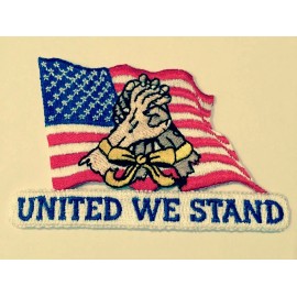 UNITED WE STAND AMERICA FLAG CUSTOM EMBROIDERED PATRIOTIC PATCH