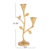 Creative Co-Op Hand-Forged Cast Iron Candelabra with Flowers and Bird,