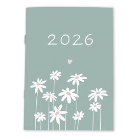 Eine der Guten Appointment Calendar A6 - Calendar 2026, Mini Monthly Planner & Notebook, Small Softcover Pocket Calendar Appointment Planner, Mint, Climate Neutral, FSC Paper