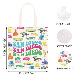WCGXKO San Diego Shopping Bag Gift San Diego City Travel Pouch Tote Bag (San Diego Tote)