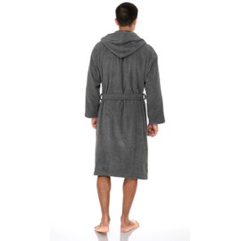 TowelSelections Mens Hooded Robe, Premium Cotton Terry Cloth Bathrobe, Soft Bath Robes for Men 3X-4X Frost Gray