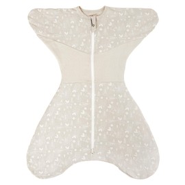 GROWNSY Transitional Swaddle Sleep Sack 3-6 Months, Starfish Design Baby Swaddle Sack, Dual-Zipper for Easy Diaper Changes, Proper Hip Development & Openable Foot Button, 12-20lbs, Deer