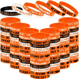 Landical 300 Pcs Anti Bullying Awareness Bracelet Bulk Against Bullying Silicone Bracelet Motivational Silicone Wristbands for Awareness Fundraising