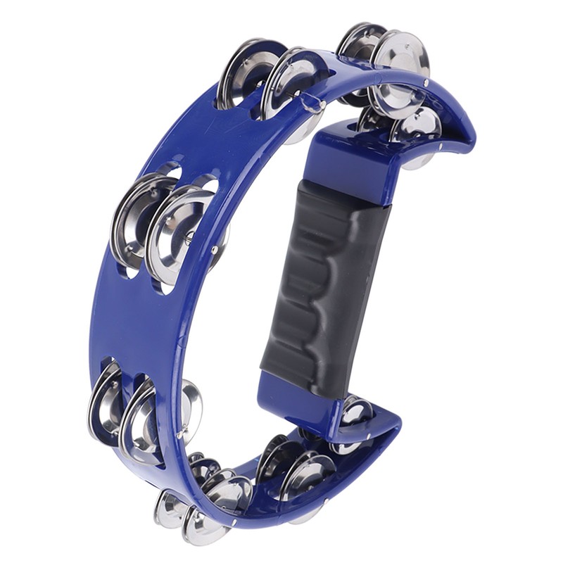Musical Tambourine Plastic Stainless Steel Clear Crisp Sound Lightweight Percussion