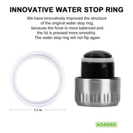 koodee 3 Pack Replacement Silicone Sealing Rings Gaskets for 9 oz,12 oz,17 oz Vacuum Insulated Cola Shape Water Bottle, BPA-Free