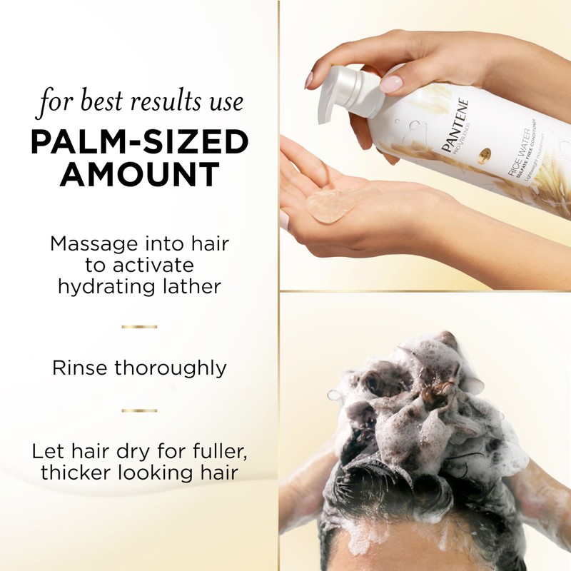 Pantene Sulfate Free Shampoo with Rice Water, Protects Natural Hair