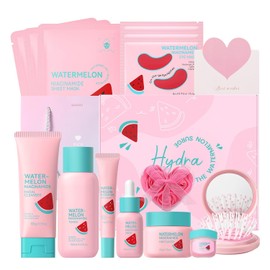 Kit de Cuidado de la Piel de Sandía 14 Piezas Beaubase, Hidratación Profunda y Suavizado para la Facial, Hidratación para Mujeres y Niñas, Set de Cuidado de la Piel Reafirmante para las Vacaciones