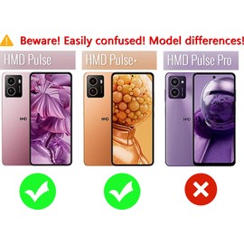 RankOne Leather Case for HMD Pulse/HMD Pulse+ (6.65 Inches), Wallet Case with 3 Card Slots, 1 Coin Pocket, Four-Leaf Clover Pattern - Rose Gold