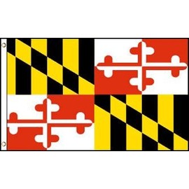 MWS 2X3 Maryland Polyester Nylon Flag 2X3 ft House Banner Grommets Double Stitched Fade Resistant Premium Quality