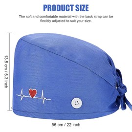 MEISO Nursing Caps for Women,Working Cap with Button,3Pcs Adjustable Cotton Working Hat, Elastic Bandage Tie Back Hats,Surgical Scrub Cap with Button,Floral Nurse Doctor Surgery Hats,Bouffant Hats