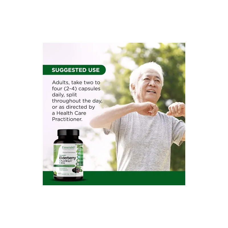 Emerald Labs Elderberry Plus 500mg Con Vitamina C Y Zinc