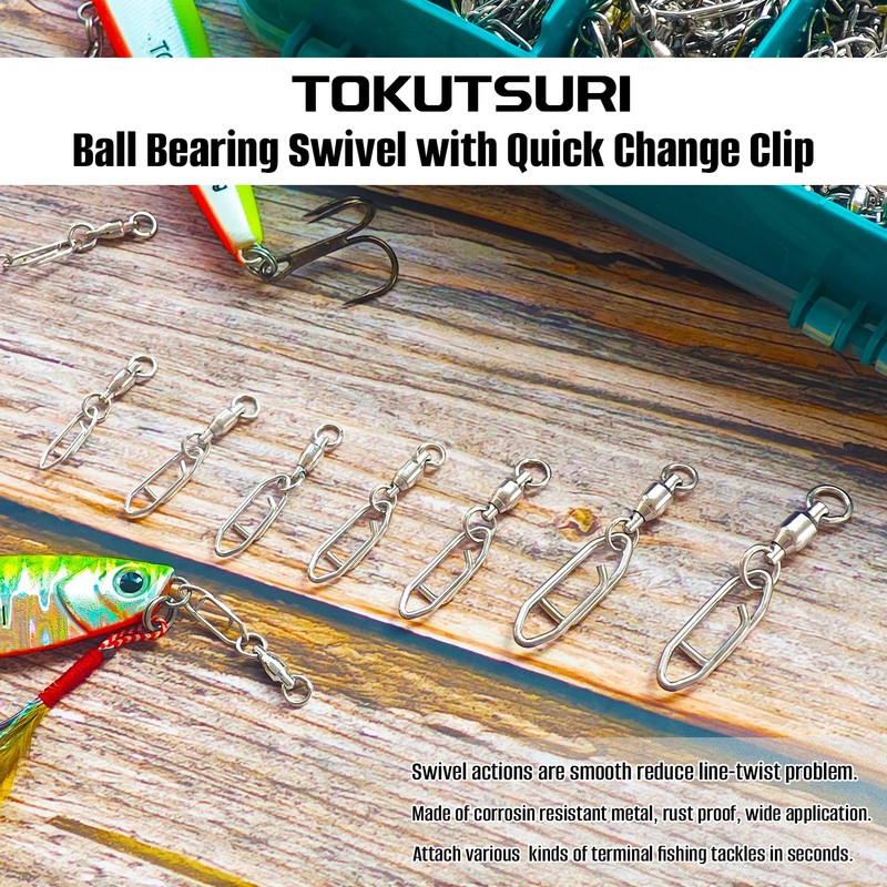 TOKUTSURI Quick Change Clips Speed Clips Fishing Swivels Snaps Crankbait