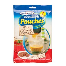 Sealapack 28 x Resealable Food Soup Bag Pouches Fridge Freeze 1L Storage Fruit