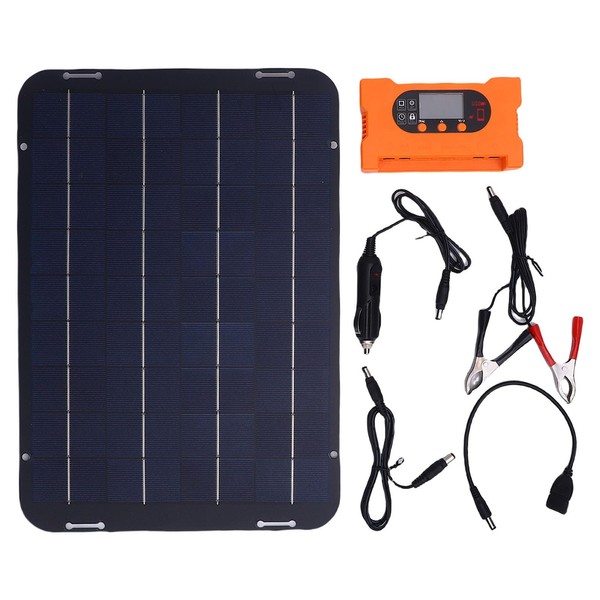 SIXRUN 12W 18V Solarpanel-Set IP65 Wasserdicht Solarpanel Batterieladegerät mit Controller