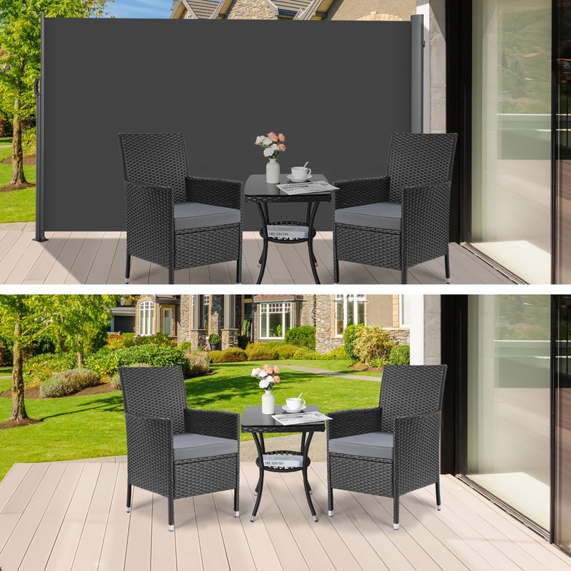 LIFERUN 138" x 71" Side Awning, Retractable Side Awning, Patio