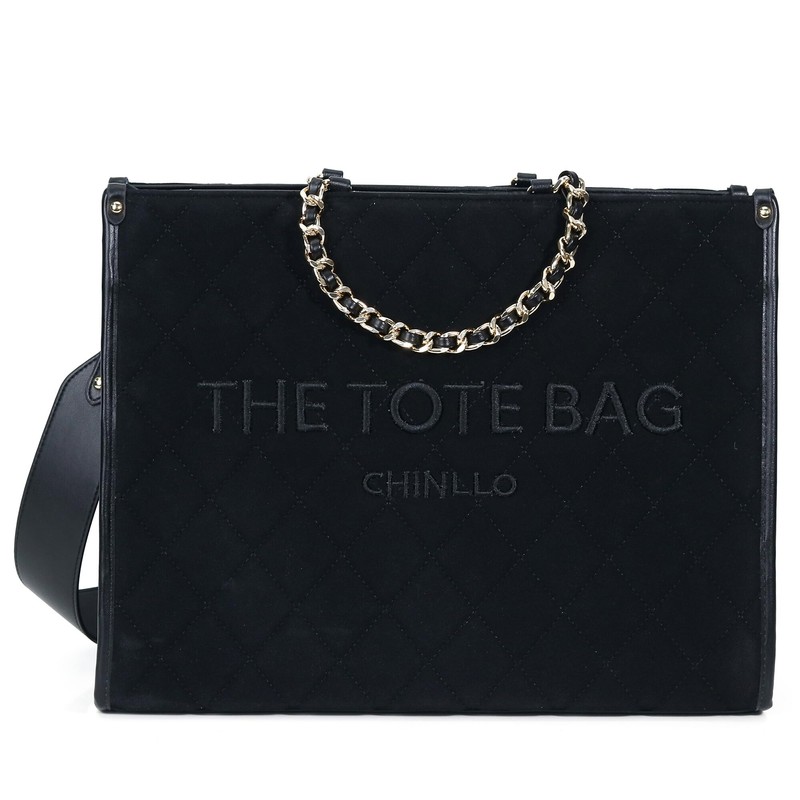 Chinllo Tote Bag for Women Quilted Chains Satchel Purse and