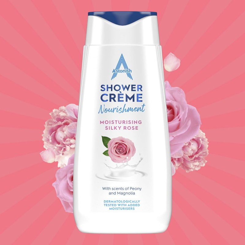 Astonish Shower Crème, Silky Rose, Cleanses and Moisturises, Rose, Peony