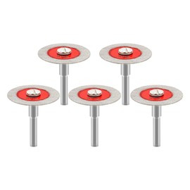 FOCSTOL Mini Diamond Glass Cutting Disc - 5pcs 1-9/16 Inch(40mm) Glass Saw Blade with 1/4 Inch(6mm) Round Shank for Glass Jade Crystal Wine Bottle Ceramic Tile