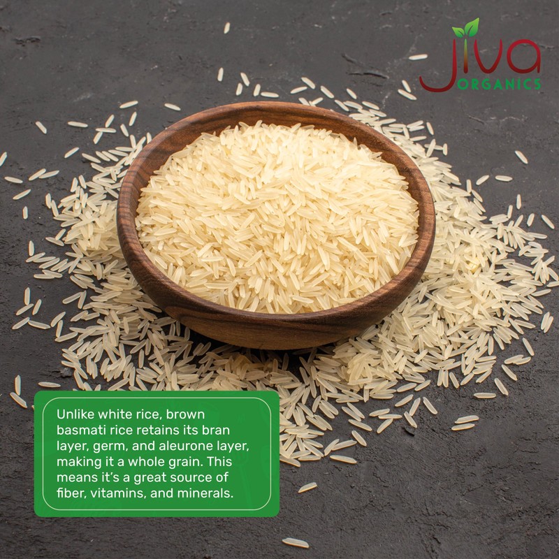 Jiva Organic Brown Basmati Rice 10 Pound Bag - Premium