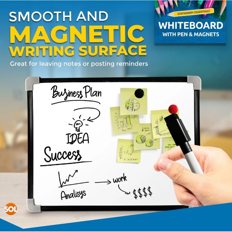 Orbitron A4 Dry Wipe Magnetic Mini Office Whiteboard Notice Memo