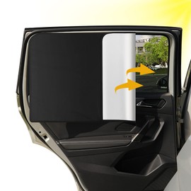 Middrivr Car Window Shades, 2 Pcs Car Privacy Curtains, 100% Block Light Car Window Covers Magnetic Side Window Sun Shade Keeps Cooler for Breastfeeding, Taking a nap, Changing Clothes, Camping