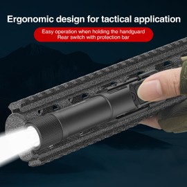Solofish 1750 Lumens Tactical Flashlight is Compatible with Picatinny/Mlok Rail for Rifle, Weapon Light with Strobe/Momentary, with Switch Protection Guard